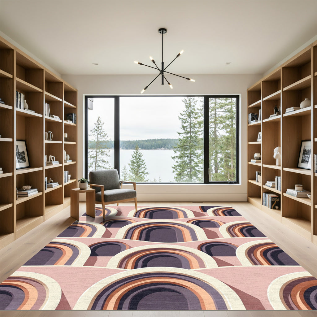 Terracotta Arch Waves Repeating Composition Rug