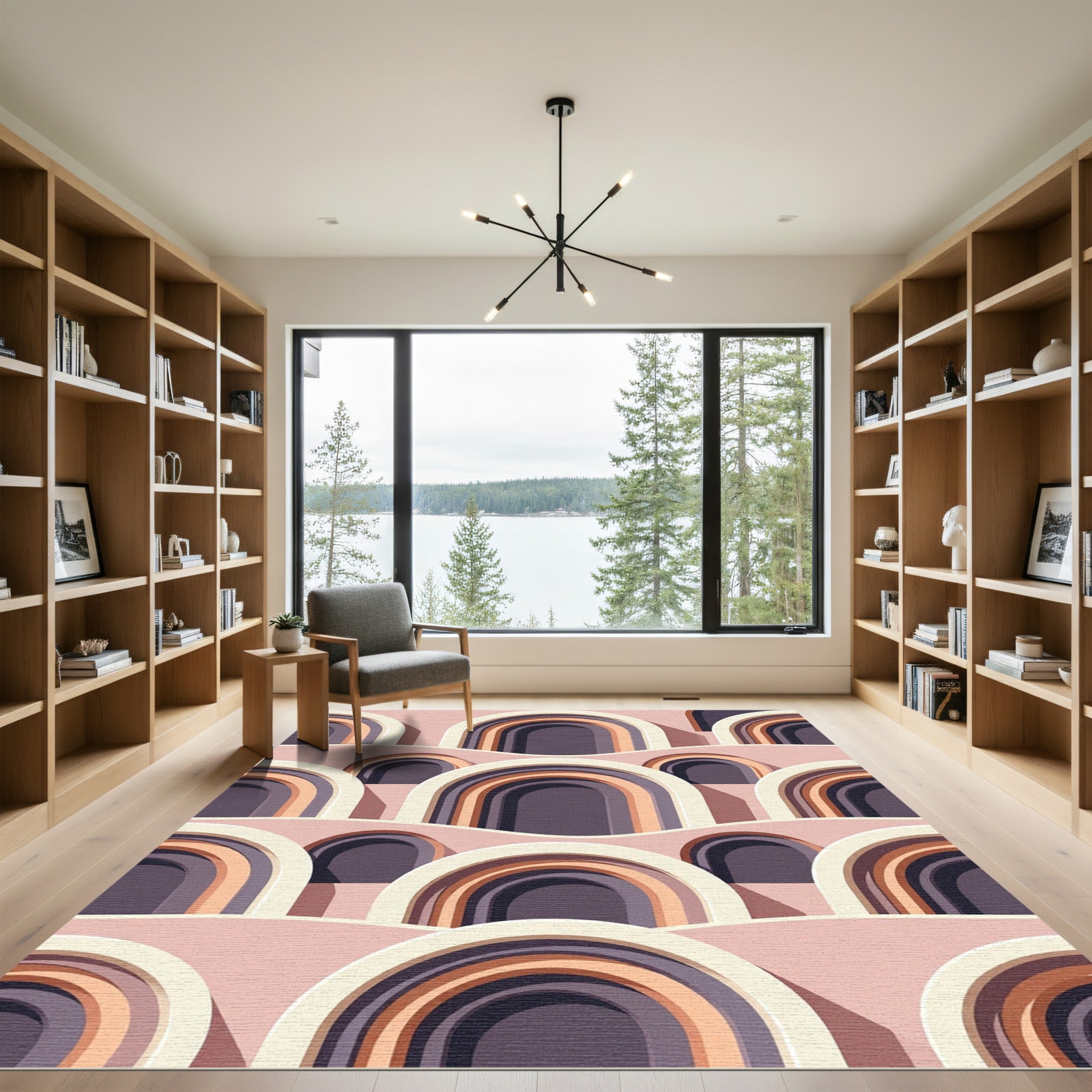 Terracotta Arch Waves Repeating Composition Rug
