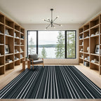 Monochromatic Minimalist Linear Stripe Rug