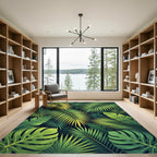 Verdant Jungle Leaf Arrangement Rug