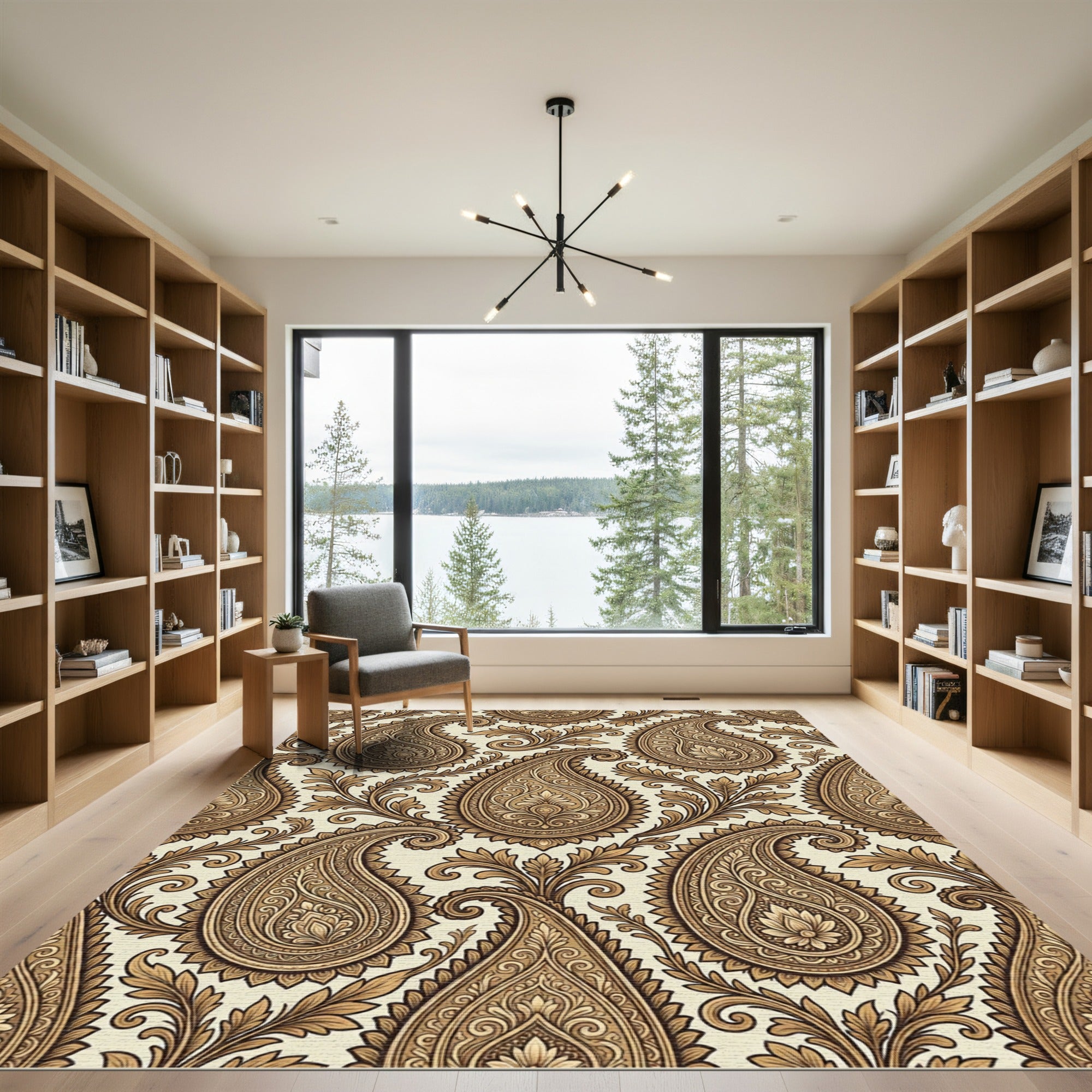 Classic Paisley Butternut Floral Scrolling Rug