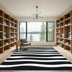 Monochromatic Wavy Stripe Rug