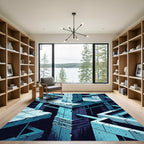 Abstract Concrete Structure Blue Rug