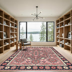 Pink Starburst Geometric Mandala Rug