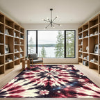 Crimson White Cosmic Swirl Rug