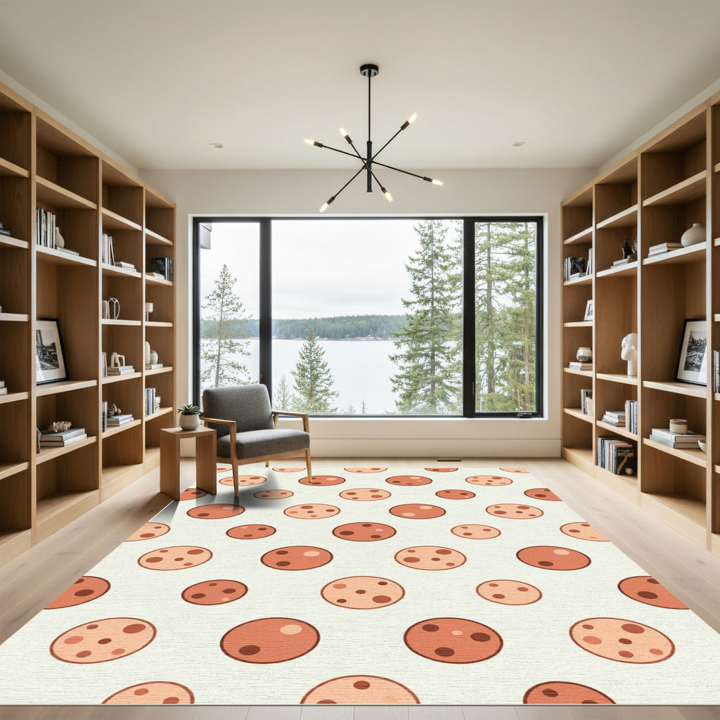 Minimalist Terracotta Polka Dot Sphere Rug