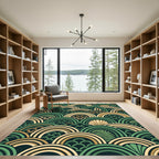 Art Deco Forest Fern Arch Rug