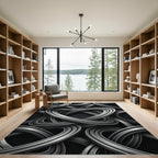 Monochromatic Intertwined Abstract Loops Rug