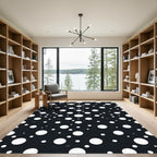 Minimalist White Dot Scatter Rug