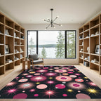 Pink Sparkle Burst Celebration Rug