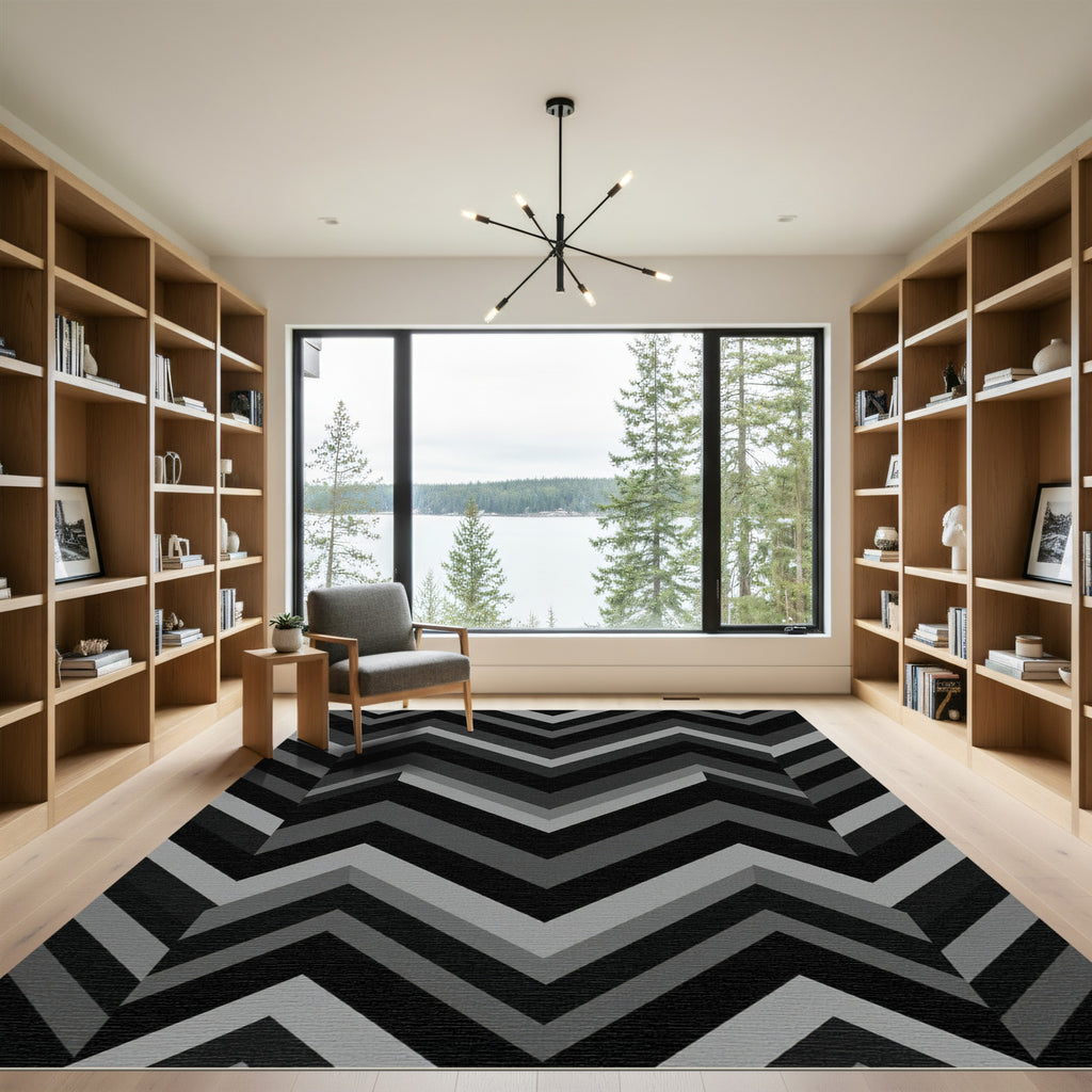Monochromatic Chevron Segment Rug