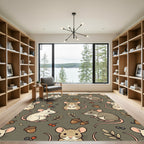 Whimsical Forest Mouse and Acorn Rug
