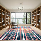 Sunset Horizon Vertical Stripe Landscape Rug