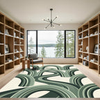 Retro Green Arches Winding Road Rug