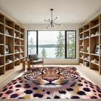 Majestic Golden Leopard Portrait Face Rug