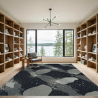 Dark Gray Modern Spotted Abstract Form Rug