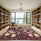 Cherry Blossom Branch with Hanging Lanterns Rug