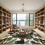 Majestic Forest Elk and Fern Woodland Rug