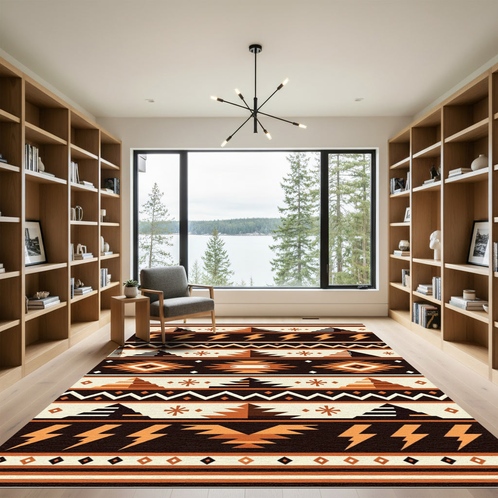 Earth Tone Geometric Southwestern Pyramid Rug