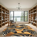 Abstract Zebra Herd Sand Dunes Art Rug