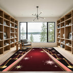 Elegant Crimson Velvet Starry Rug