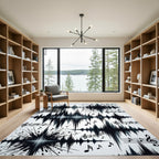 Monochrome Abstract Musical Wave Fragment Art Rug