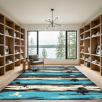 Striped Cabin Coastal Panorama Rug