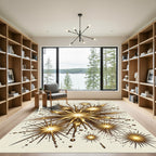 Golden Starburst Splash Burst Rug