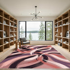 Mauve Blush Brushstroke Swirl Rug