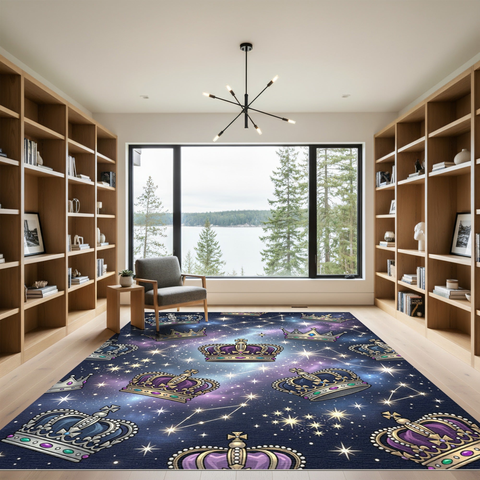 Celestial Crown Nebula Galaxy Night Sky Rug