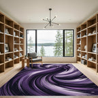 Lush Violet Swirling Plum Abstract Rug