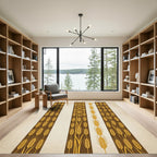 Golden Wheat Stalk Vertical Stripe Rug