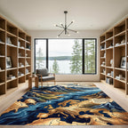 Mountain River Topographic Map Rug