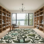 Botanical Sage Green Floral Vine Rug