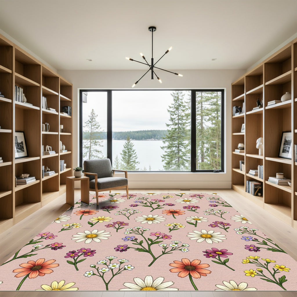Colorful Daisy Botanical Garden Rug