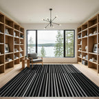 Monochromatic Vertical Stripe Composition Rug