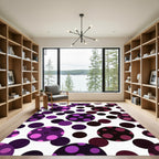 Rich Purple Polka Dot Circles Rug
