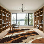 Earthy Splatter Brush Stroke Rug