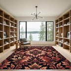 Royal Coral Acanthus Scrollwork Rug