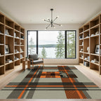 Rustic Autumn Plaid Cottage Area Rug