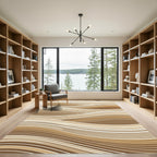 Contemporary Neutral Wave Stripe Rug
