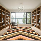 Earthy Tones Geometric Staircase Illusion Rug