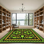 Tribal Lime Green Yellow Fusion Rug