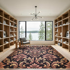 Ornate Rose Gold Acanthus Scroll Rug