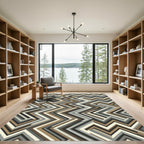 Modern Earthy Zigzag Chevron Texture Rug