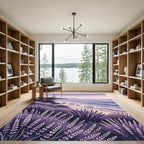 Purple Lavender Coastal Landscape Serenity Rug
