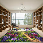 Crimson Rose Grape Vineyard Landscape Rug