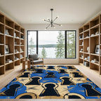 Keyhole Art With Blue Splatter Rug