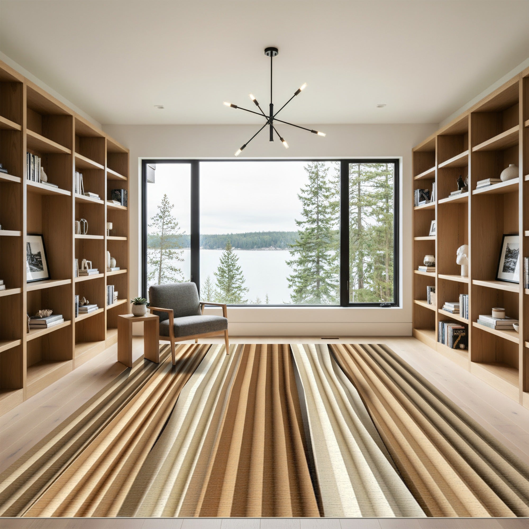 Earthy Tones Vertical Pleated Drapery Rug