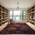Copper Geometric Interlocking Circular Arabesque Rug